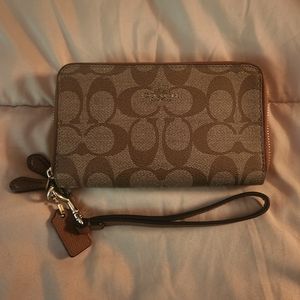 Coach double zip wallet